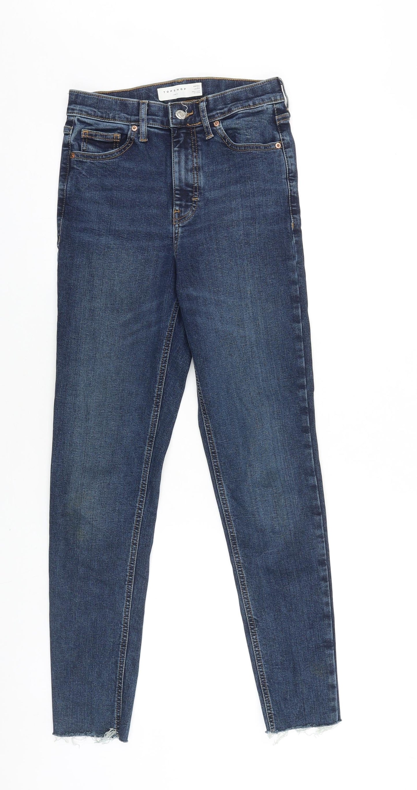 Topshop Womens Blue Cotton Skinny Jeans Size 26 in L32 in Regular Zip