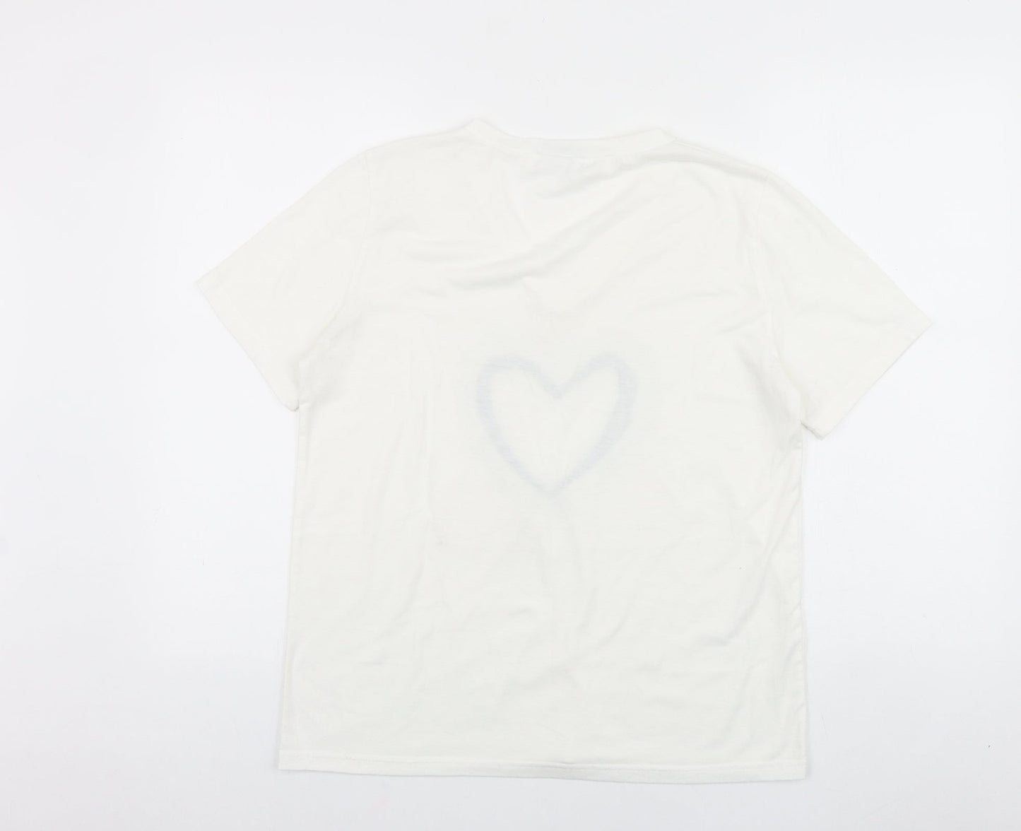 Womens UK Size S SHEILAY White Basic T-Shirt