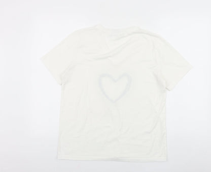Womens UK Size S SHEILAY White Basic T-Shirt