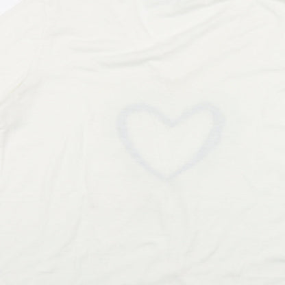 Womens UK Size S SHEILAY White Basic T-Shirt