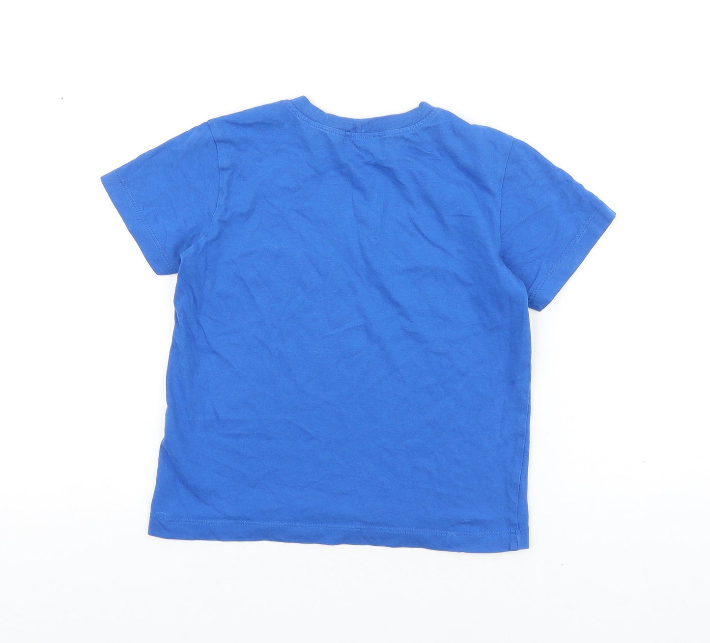 United Colors of Benetton Boys Blue Cotton Basic T-Shirt Size XS Round Neck Pullover
