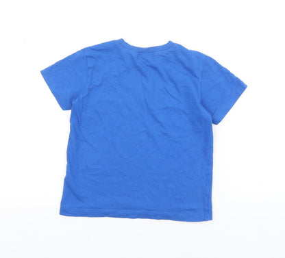 United Colors of Benetton Boys Blue Cotton Basic T-Shirt Size XS Round Neck Pullover