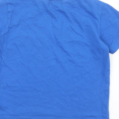 United Colors of Benetton Boys Blue Cotton Basic T-Shirt Size XS Round Neck Pullover
