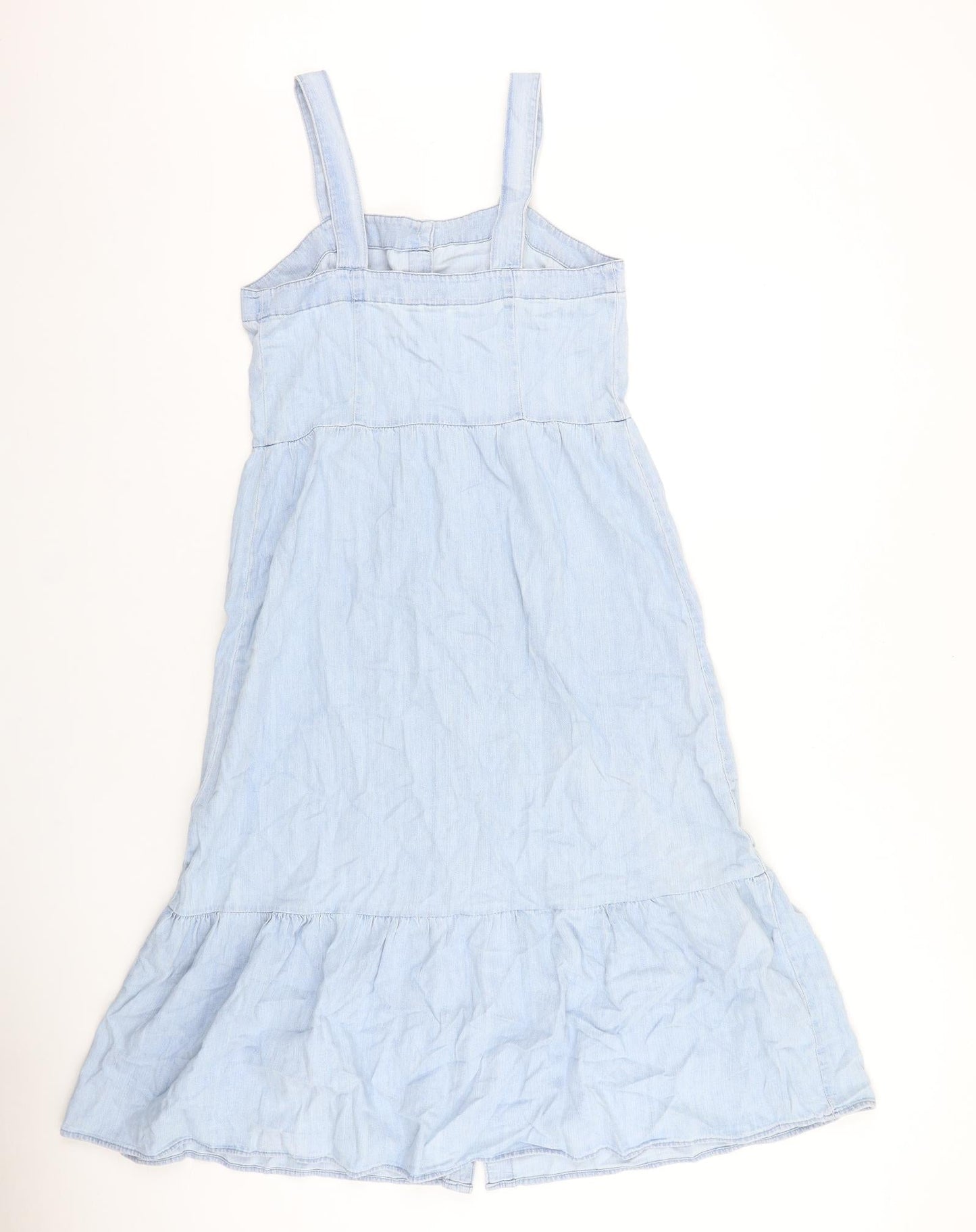 Gap Womens Blue 100% Cotton A-Line Size 6 Square Neck Button