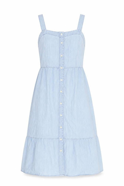 Gap Womens Blue 100% Cotton A-Line Size 6 Square Neck Button