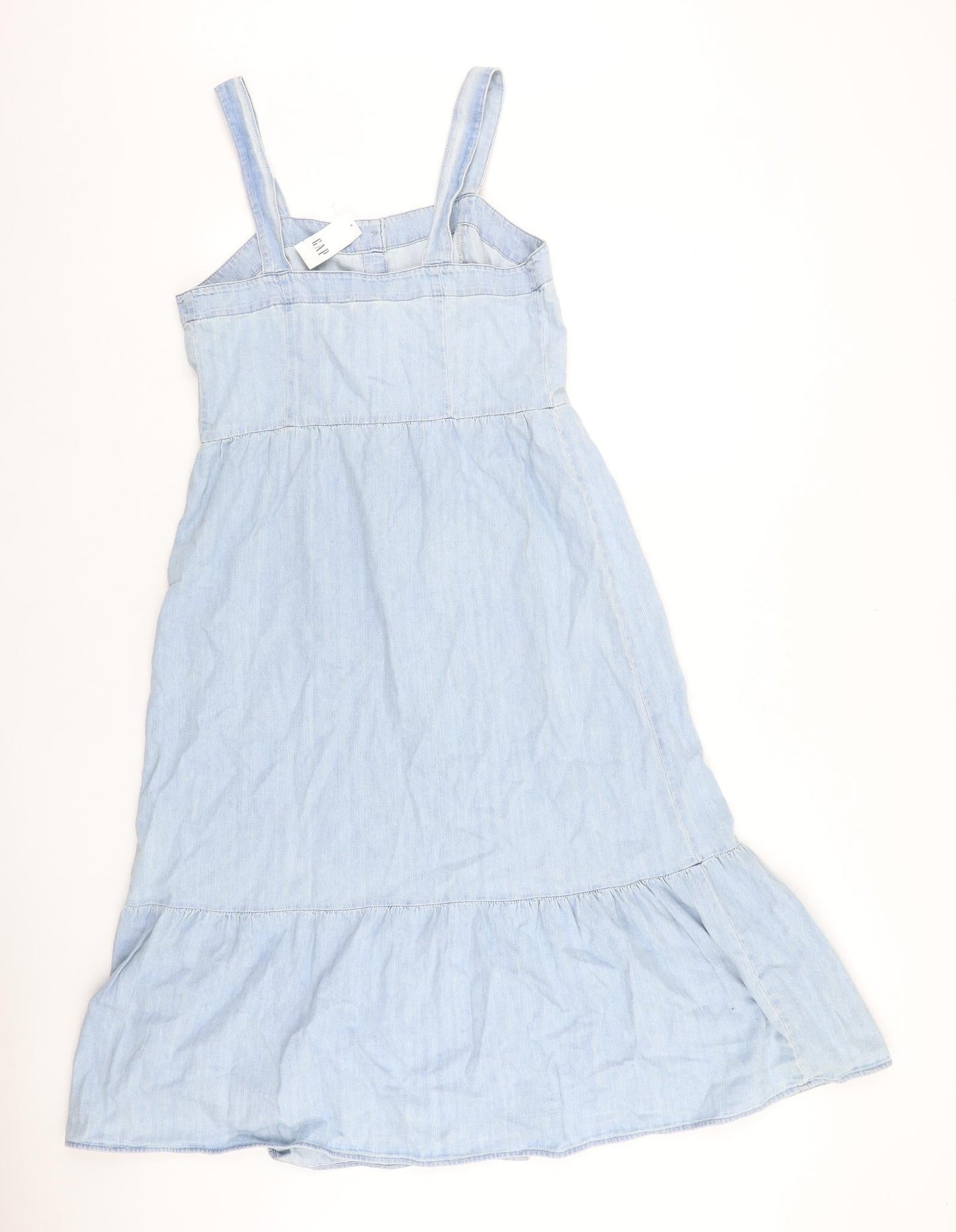 Gap Womens Blue 100% Cotton A-Line Size 6 Square Neck Button