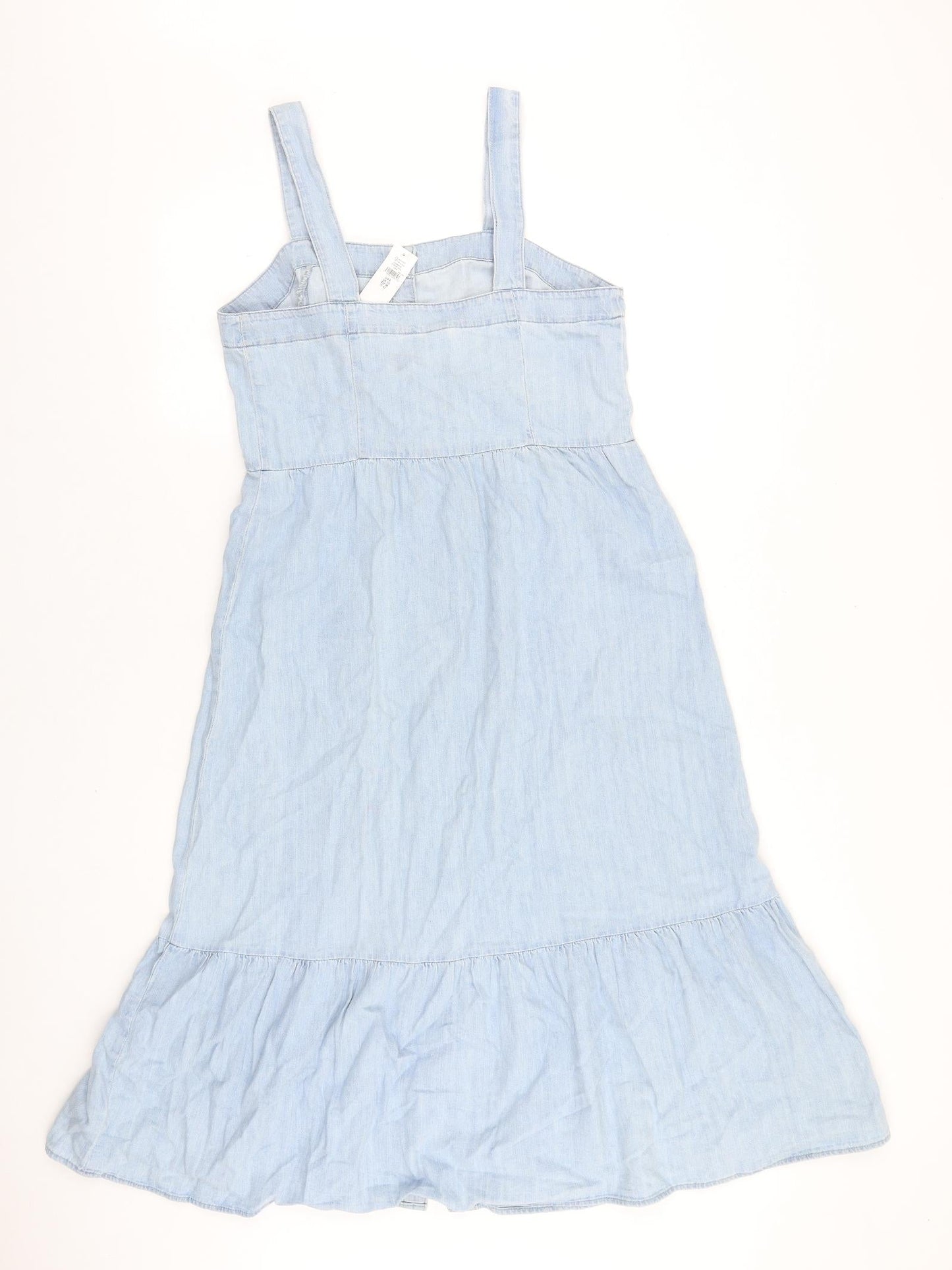 Gap Womens Blue 100% Cotton A-Line Size 6 Square Neck Button