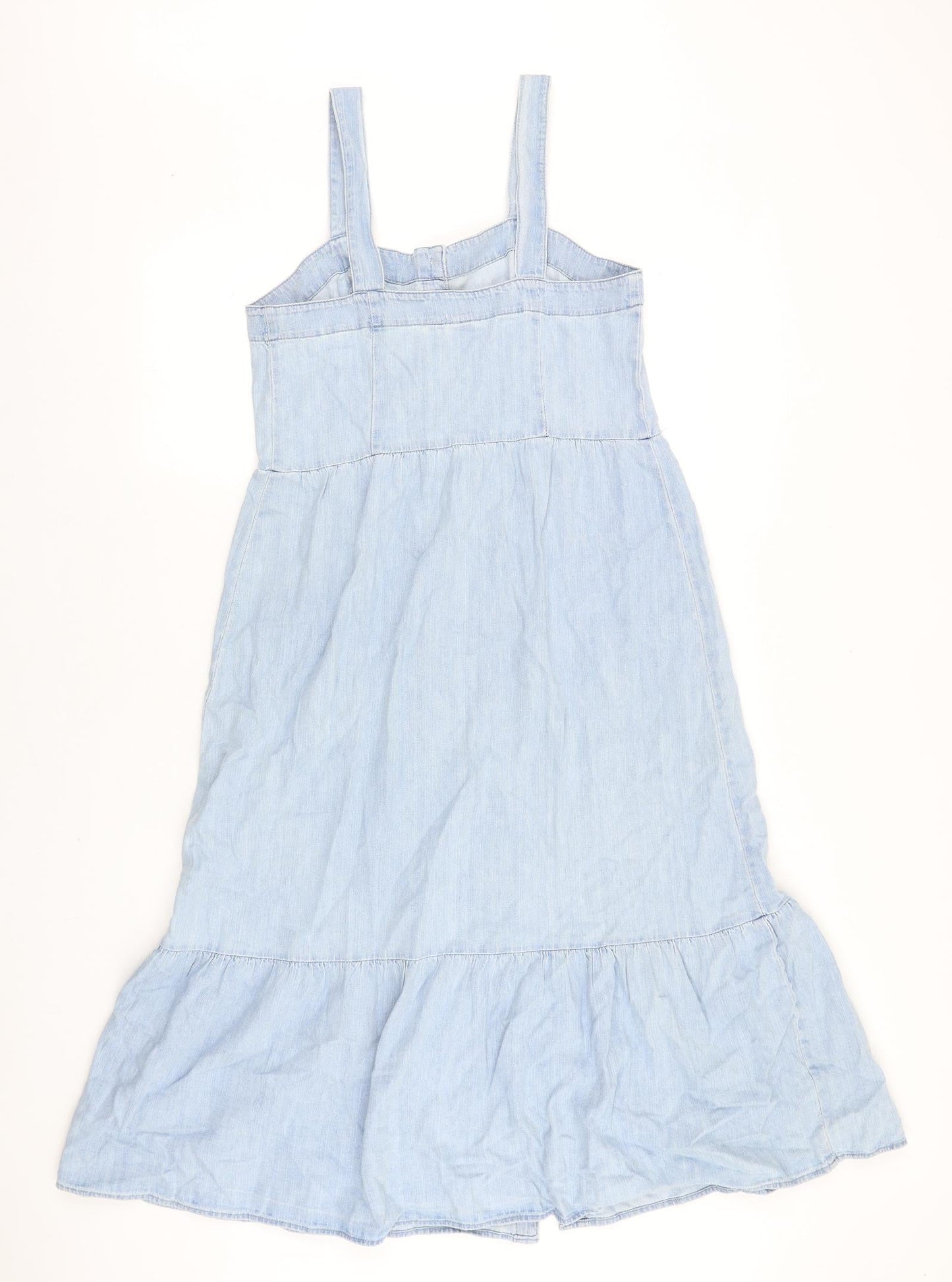 Gap Womens Blue 100% Cotton A-Line Size 6 Square Neck Button