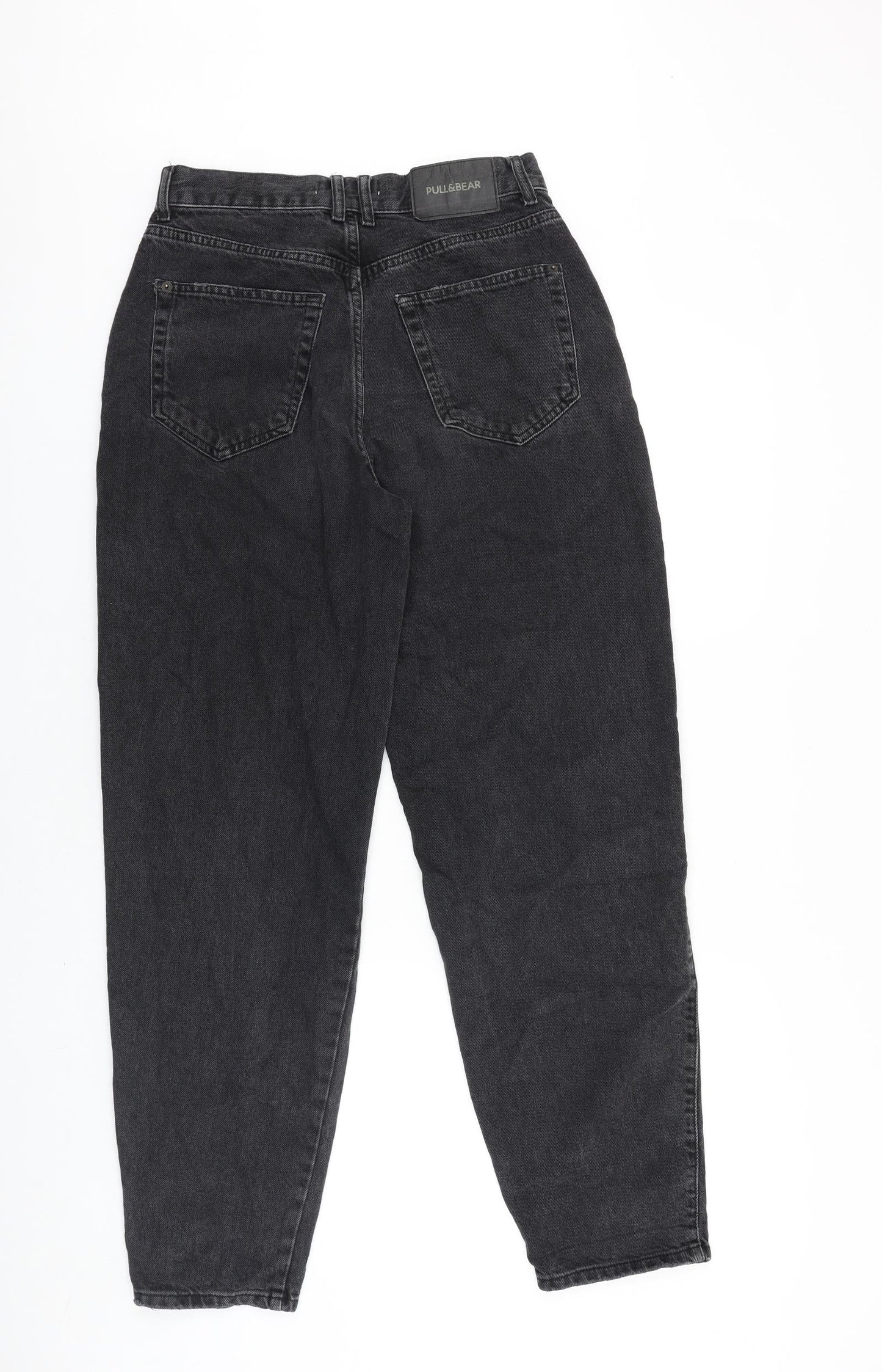 Pull&Bear Womens Black Cotton Mom Jeans Size 6 L30 in Regular Zip