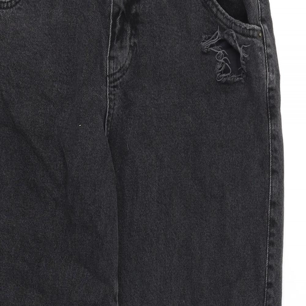 Pull&Bear Womens Black Cotton Mom Jeans Size 6 L30 in Regular Zip