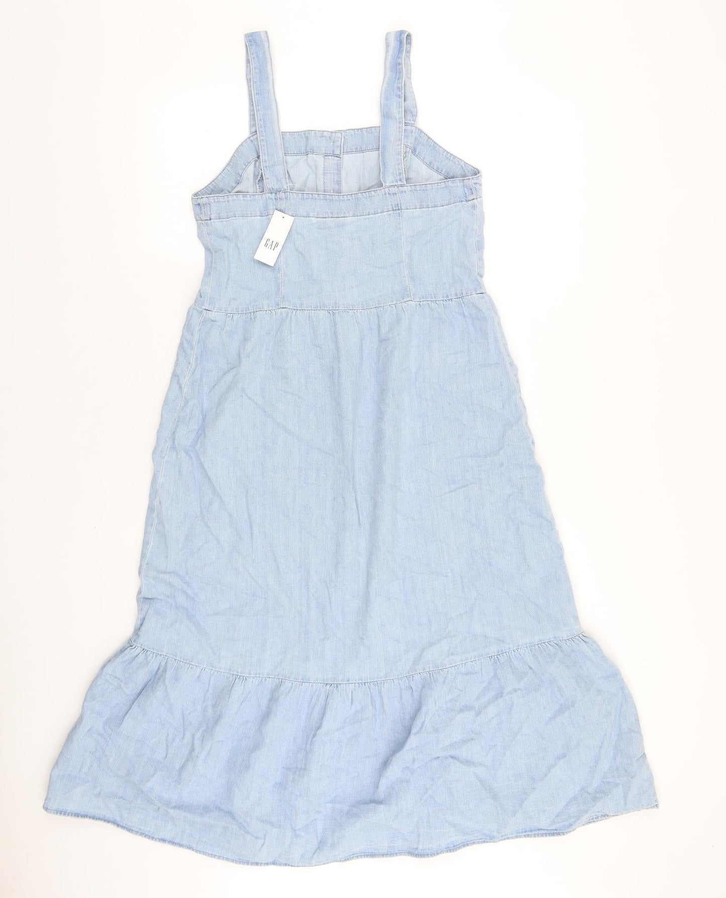 Gap Womens Blue 100% Cotton A-Line Size 6 Square Neck Button