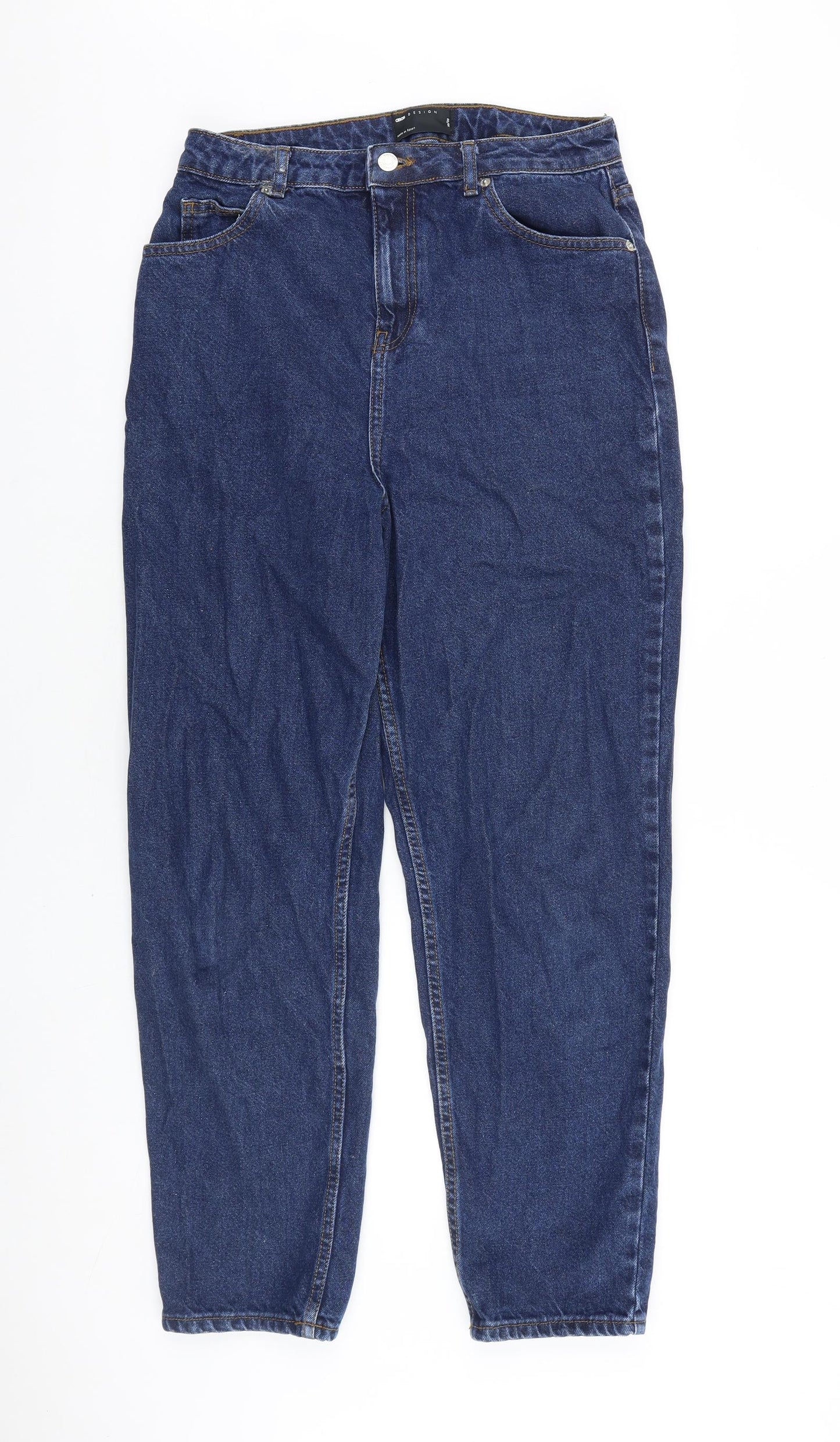 ASOS Womens Blue Cotton Straight Jeans Size 30 in L30 in Regular Zip