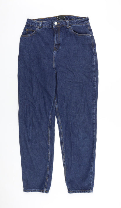 ASOS Womens Blue Cotton Straight Jeans Size 30 in L30 in Regular Zip