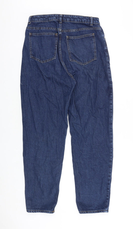 ASOS Womens Blue Cotton Straight Jeans Size 30 in L30 in Regular Zip