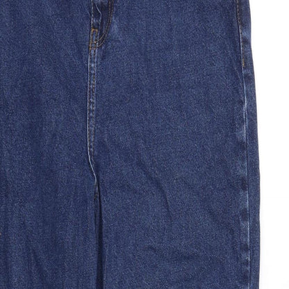ASOS Womens Blue Cotton Straight Jeans Size 30 in L30 in Regular Zip