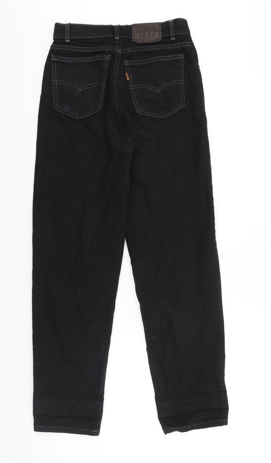 Nasty Gal Womens Black Cotton Straight Jeans Size 6 L28 in Regular Zip