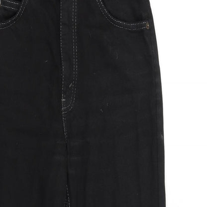 Nasty Gal Womens Black Cotton Straight Jeans Size 6 L28 in Regular Zip
