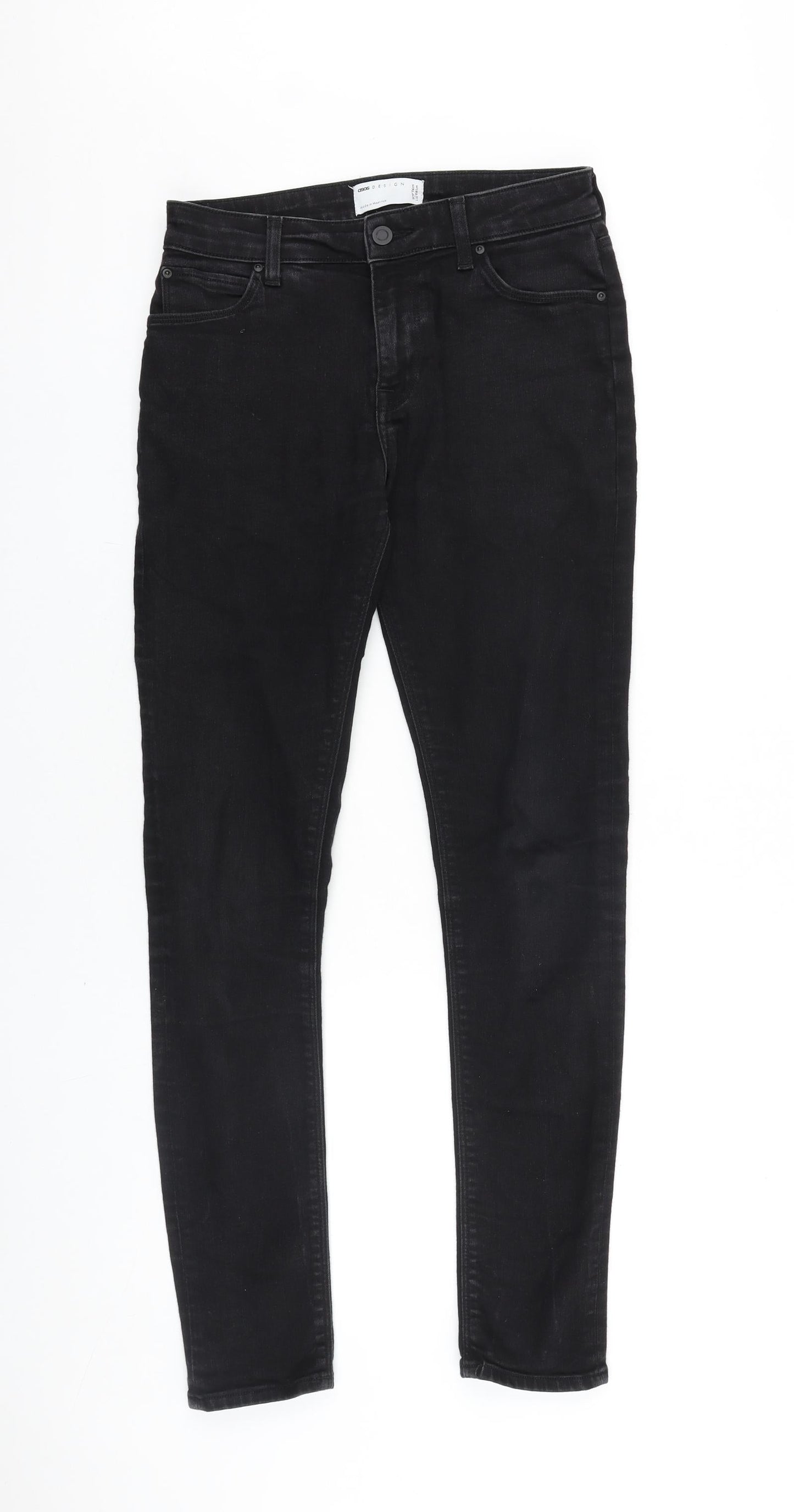 ASOS Womens Black Cotton Skinny Jeans Size 29 in L32 in Regular Zip
