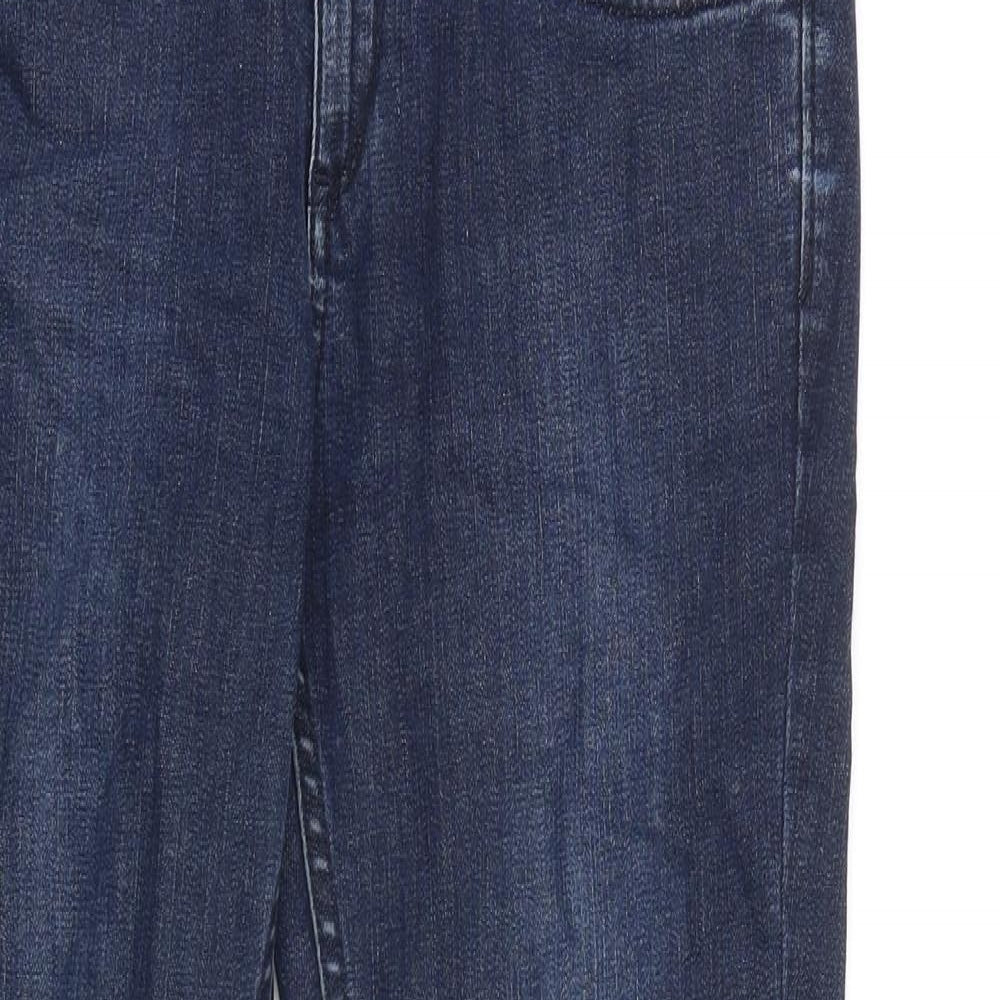 Topshop Womens Blue Cotton Tapered Jeans Size 28 in L30 in Regular Zip
