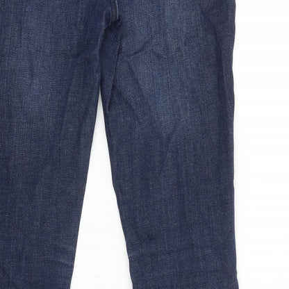 Topshop Womens Blue Cotton Tapered Jeans Size 28 in L30 in Regular Zip