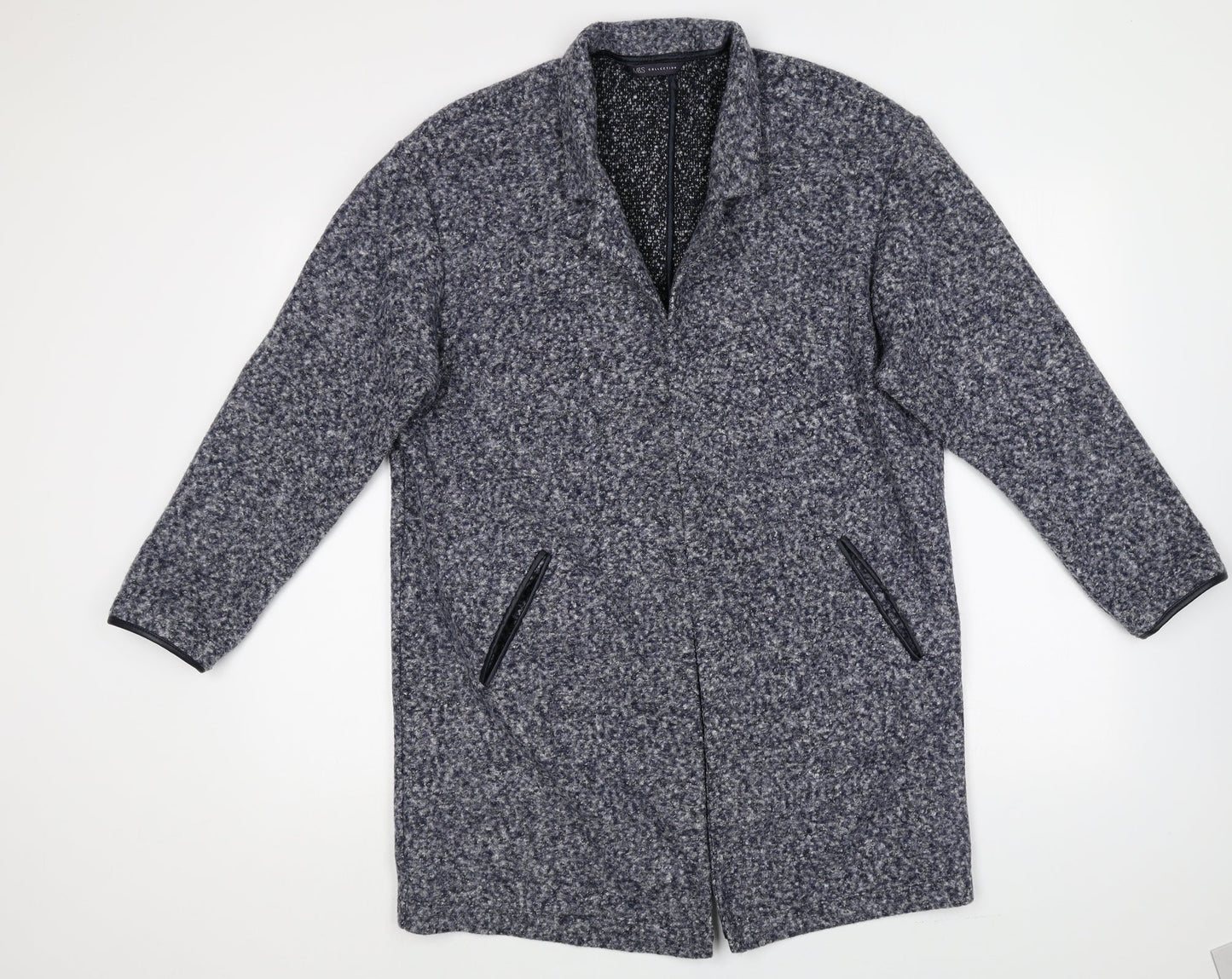 Womens UK Size 16 Marks and Spencer Blue Overcoat