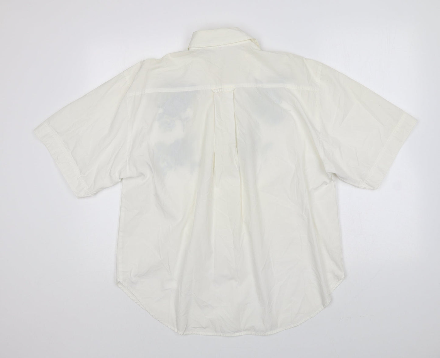 Womens UK Size 12 Preworn Ivory Basic Button-Up