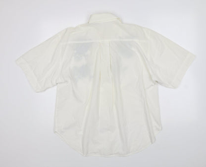 Womens UK Size 12 Preworn Ivory Basic Button-Up