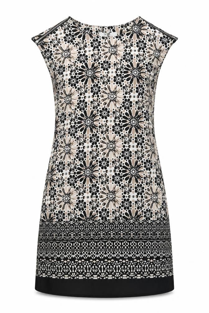 Wallis Womens Black Geometric Polyester A-Line Size S Round Neck Pullover