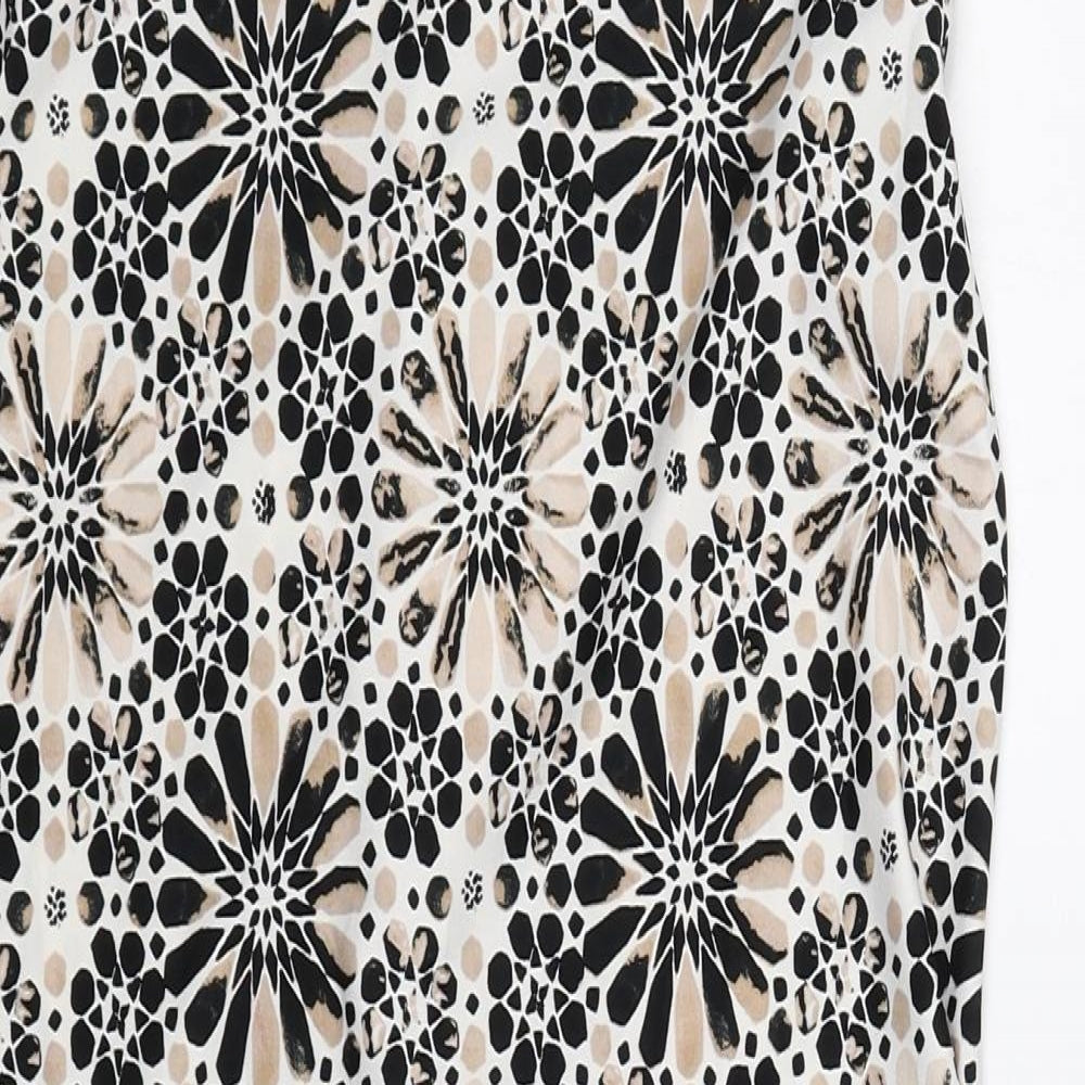 Wallis Womens Black Geometric Polyester A-Line Size S Round Neck Pullover