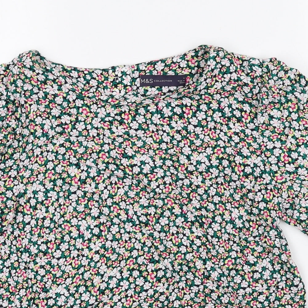 Womens UK Size 8 Marks and Spencer Multicoloured Basic Blouse