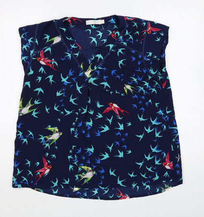 Womens UK Size L Flamant Rose Blue Basic T-Shirt