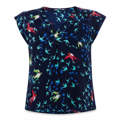 Womens UK Size L Flamant Rose Blue Basic T-Shirt