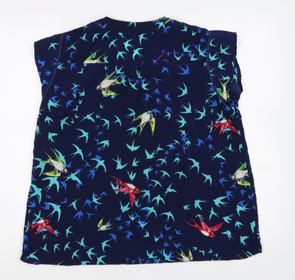 Womens UK Size L Flamant Rose Blue Basic T-Shirt