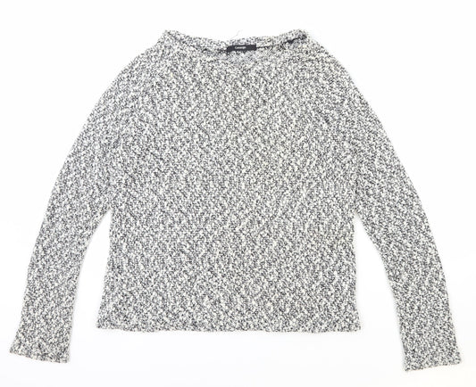 George Womens Grey Boat Neck Polyester Pullover Jumper Size 12