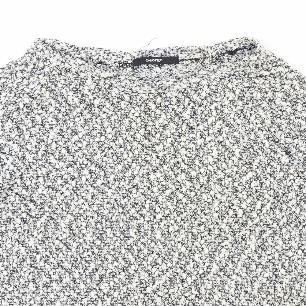 George Womens Grey Boat Neck Polyester Pullover Jumper Size 12