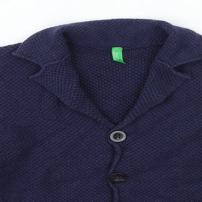 Preworn Girls Blue Jacket Blazer One Size Button
