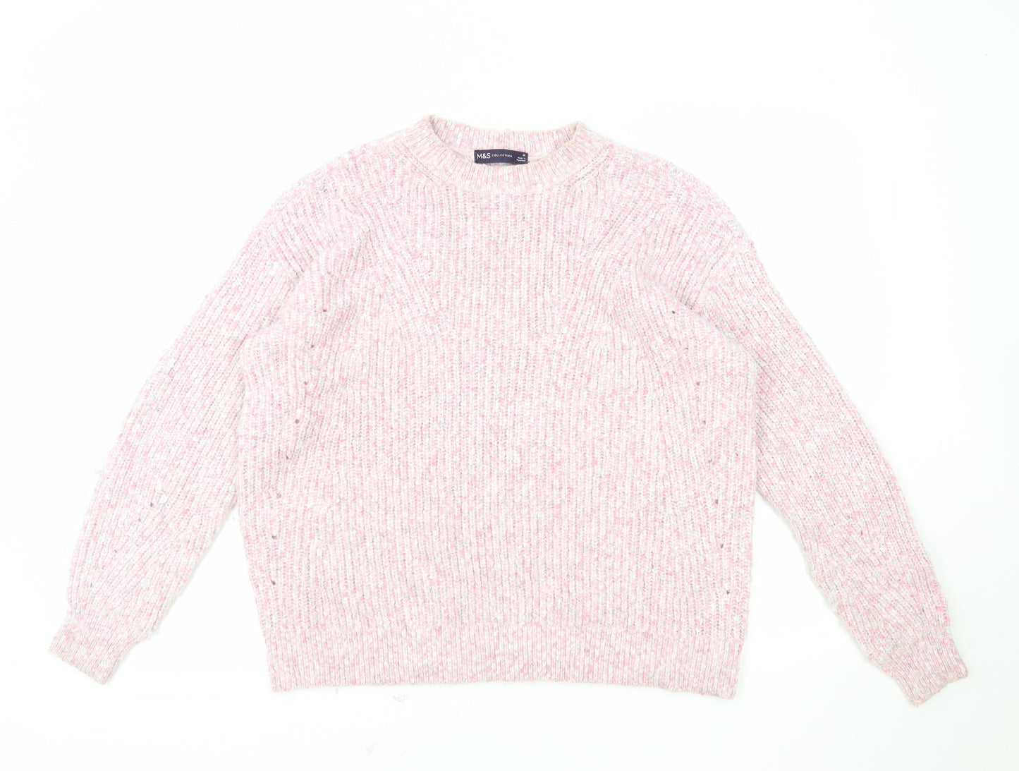 Womens UK Size M Marks and Spencer Pink Pullover Jumper