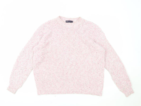 Womens UK Size M Marks and Spencer Pink Pullover Jumper