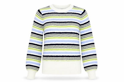 Marks and Spencer Womens Multicoloured Scoop Neck Striped Polyester Pullover Jumper Size S