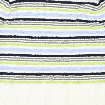 Marks and Spencer Womens Multicoloured Scoop Neck Striped Polyester Pullover Jumper Size S