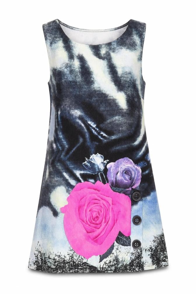 PussyCat Womens Multicoloured Floral Polyester Shift Size 10 Boat Neck Pullover