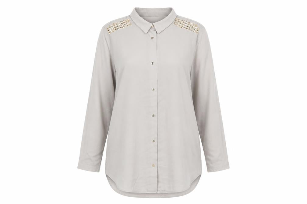 Womens UK Size M H&M Brown Basic Button-Up