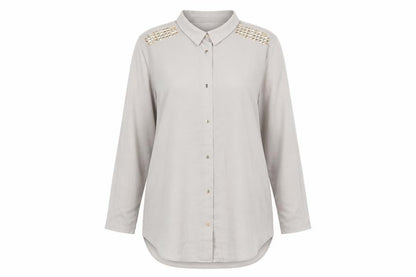 Womens UK Size M H&M Brown Basic Button-Up