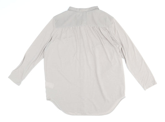 Womens UK Size M H&M Brown Basic Button-Up