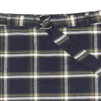 Oasis Womens Blue Plaid Polyester Mini Skirt Size 12 Zip