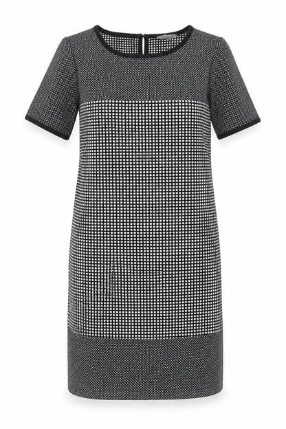 Great Plains London Womens Blue Geometric Polyester Shift Size M Boat Neck Zip