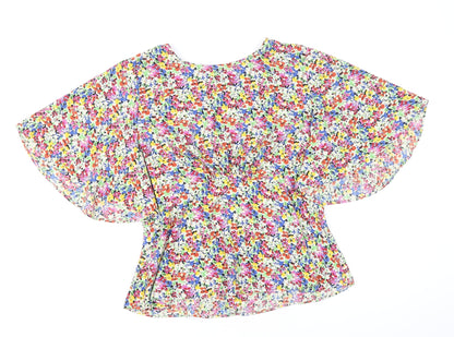 Womens UK Size 12 Topshop Multicoloured Cropped Blouse