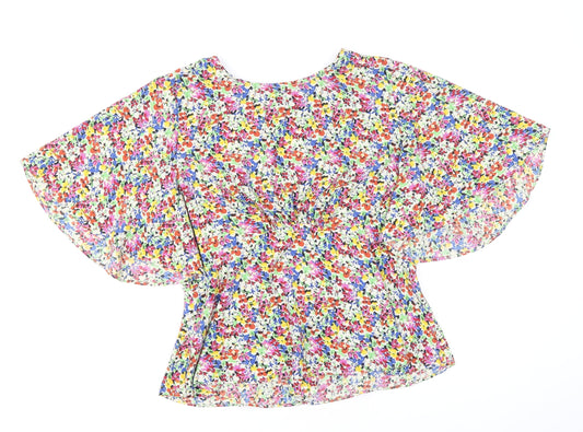 Womens UK Size 12 Topshop Multicoloured Cropped Blouse