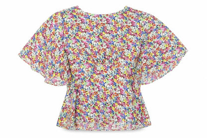 Womens UK Size 12 Topshop Multicoloured Cropped Blouse