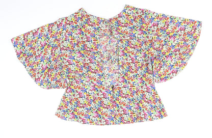 Womens UK Size 12 Topshop Multicoloured Cropped Blouse